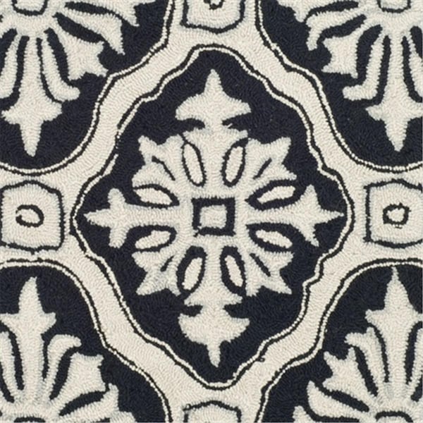 Safavieh 3 x 5 ft. Small Rectangle- Transitional DuraRug Black Hand Hooked Rug EZC122C-3 - main